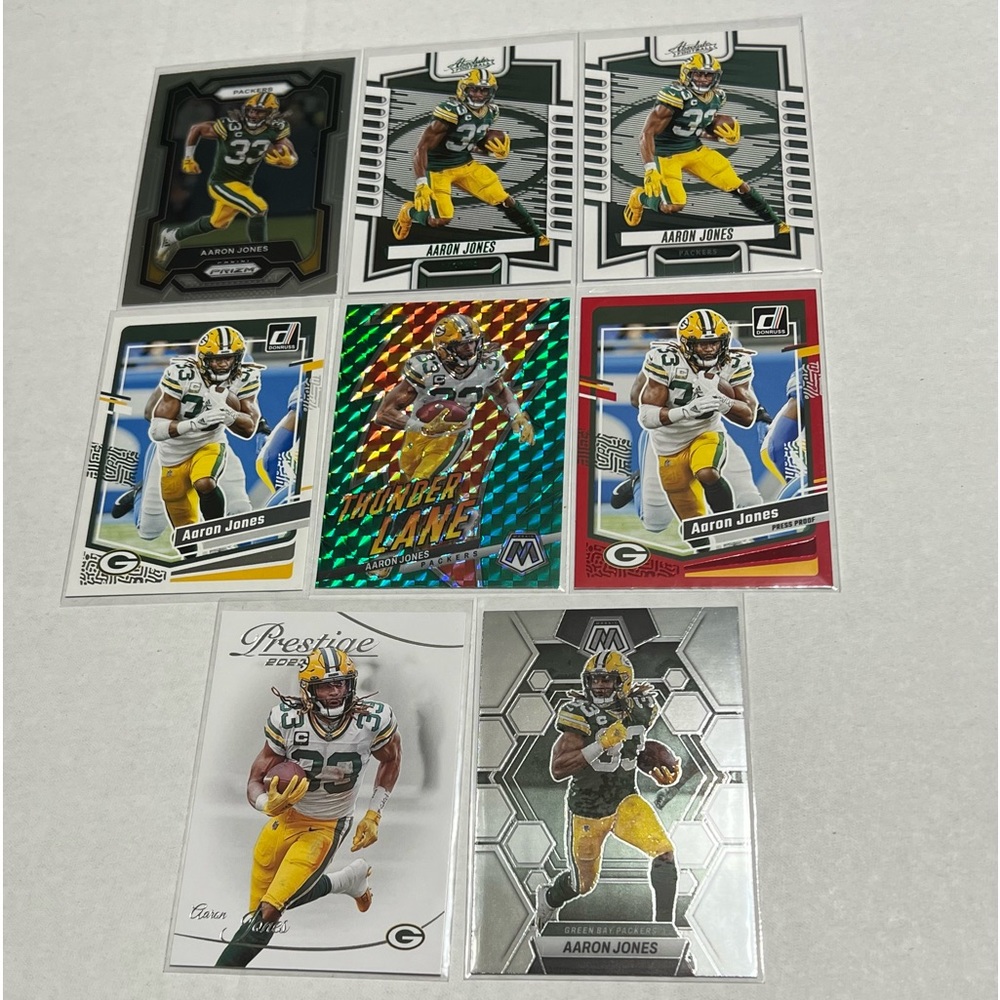 Aaron Jones RB Green Bay Packers Lot of 8 NFL Football Trading Cards 2023 🔥🔥